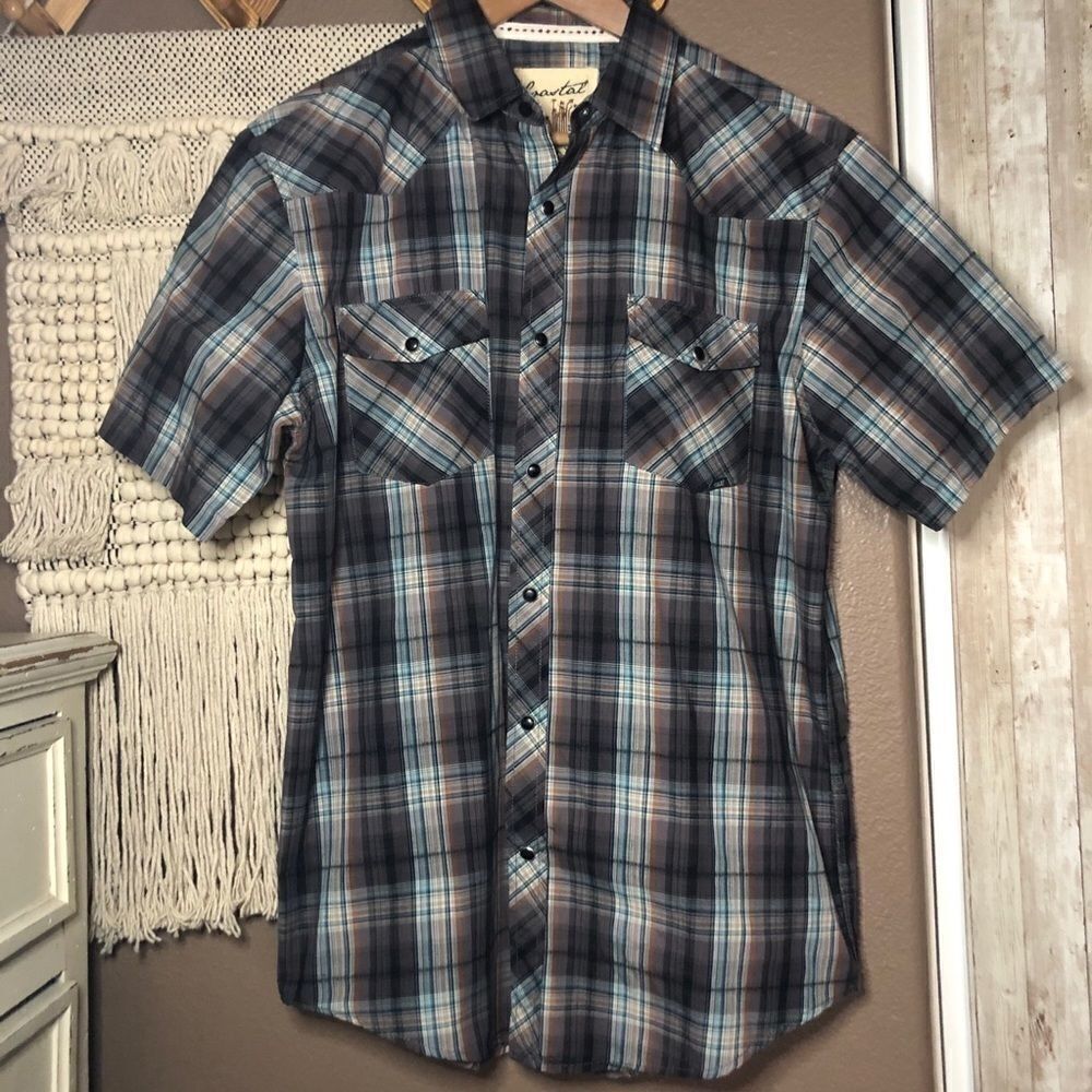 Coastal Brown Plaid Button Down Shirt